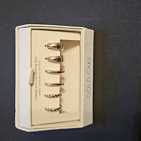 Gold cake Jewelry - Gold cake 3 pack of silver hope earrings.  New.